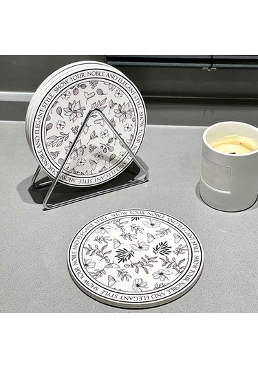 Homyl 4 Adet Mutfak Fincan Mat Bardak Kahve Için Kaymaz Yeniden Çok Renkli