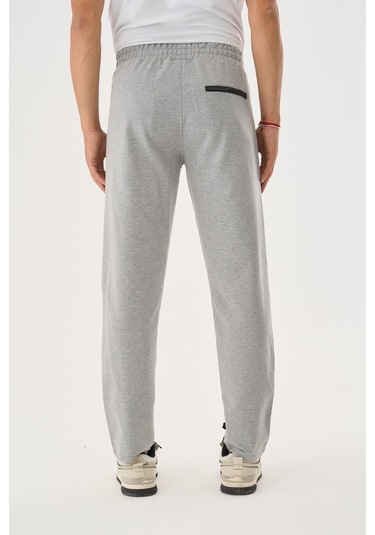 Shooter Sportswear Mevsimlik Antrasit Erkek Eşofman Altı Rahat Kalıp Fermuar Cepli Düz Paça Gri