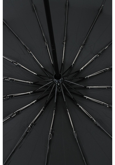 Marlux Tam Otomatik 16 Telli Siyah Şemsiye Rüzgar Koruma Ponçi Kumaş Mpr1007m Siyah