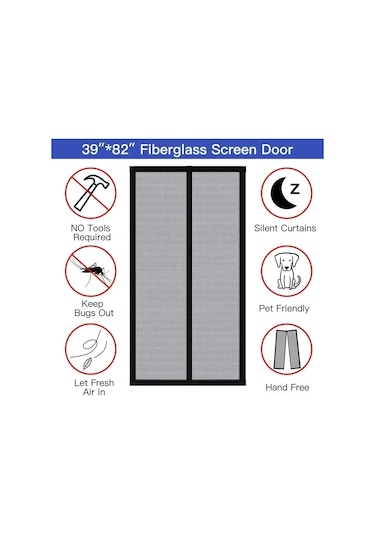 Manyetik Kapı Perdesi Anti-cibinlik Cibinlik Pencere Böcek Ekranı Görünmez Örgü White 90x210cm