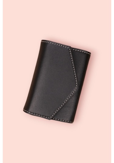 Modica Paris - Vegan Deri Akordiyon Kartlık Cüzdan Şıklık Ve Fonksiyonun Buluştuğu Kusursuz Tasarım Siyah