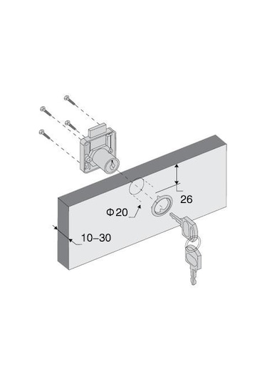 Çekmece Kapak Dolap Kilidi Kare N11.11075