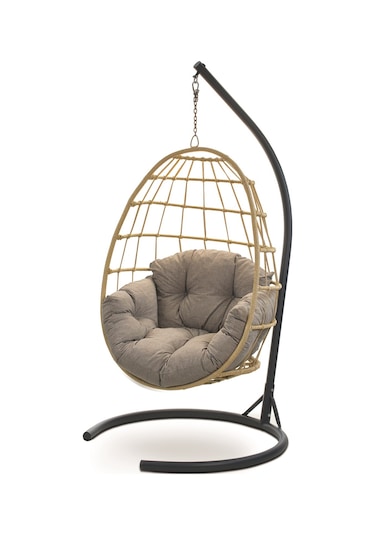 Erinöz Tavus Tek Kişilik Katlanabilir Kafes Salıncak Bahçe Salı Krem