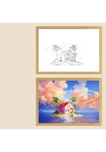 Anime Figürü Dragon Ball Işık Çerçevesi Led Gece Lambası Goku Vegeta 5 Çok Renkli