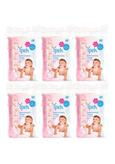 İpek Bebek Temizleme Pamuğu 60'lı 6 Adet