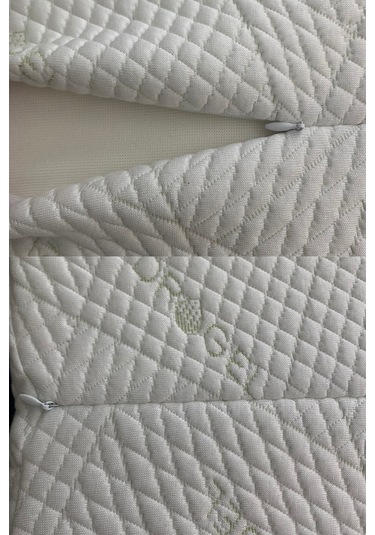 Rudu Hidrojel Hydrogel Kılıf, Bütün Visco Visko Medical Yastık 51x41x13-11cm 1350 Gr Omuz/boyun Destekli Beyaz - Yeşil