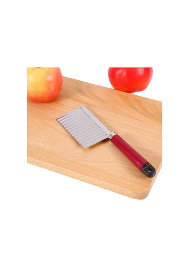 Patates Dalgalı Kenarlı Bıçak Çok İşlevli Paslanmaz Çelik Meyve Kesme Pişirme Aleti Gümüş