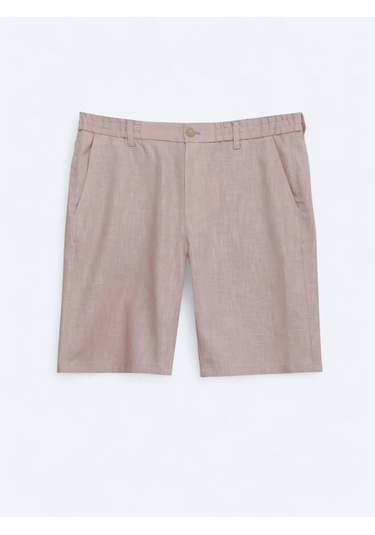 Somon Dokuma Jogging Fit Casual Pamuk Karışımlı Bermuda Somon