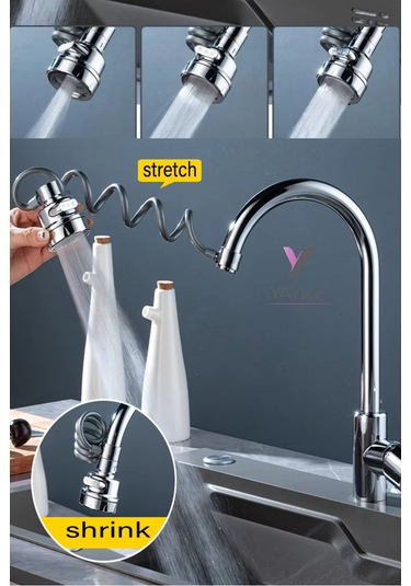 Yeni Lavabo Musluğu 360 Derece Dönme Filtresi Uzatma