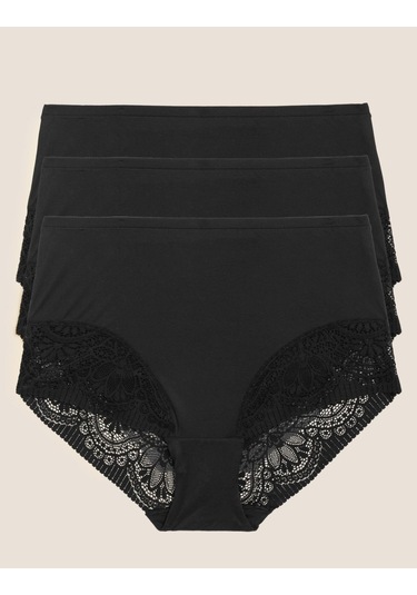 Marks & Spencer 3'lü Body Soft Full Brief Külot Seti Siyah