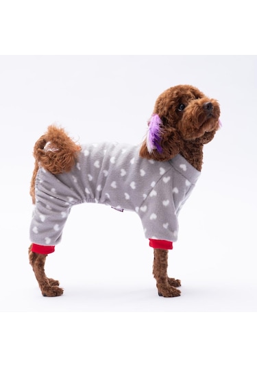 Mini Kalpler Yumuşak Polar Tulum Kedi Köpek Tulumu Kedi Köpek Kıyafeti Kedi Köpek Elbisesi