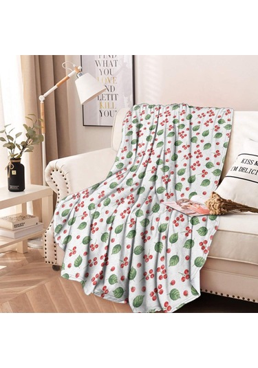 Noel Desenli 47 İnç Yuvarlak Flanel Battaniye, Yetişkin Ve Çocuk İçin, Yumuşak, Rahat Ve Hafif Noel Yemiş Yaprağı