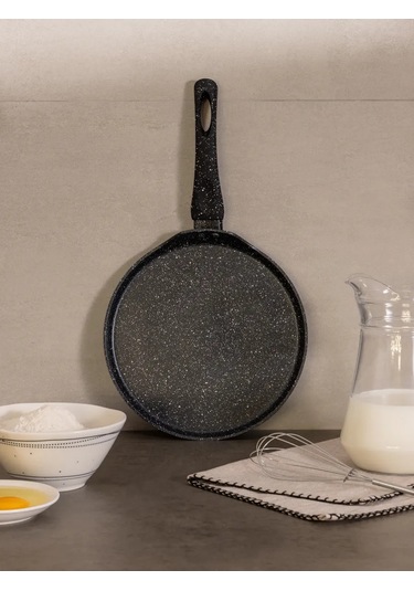 Agness Black Marble 24 Cm Yapışmaz Krep Tavası 327411202 Siyah