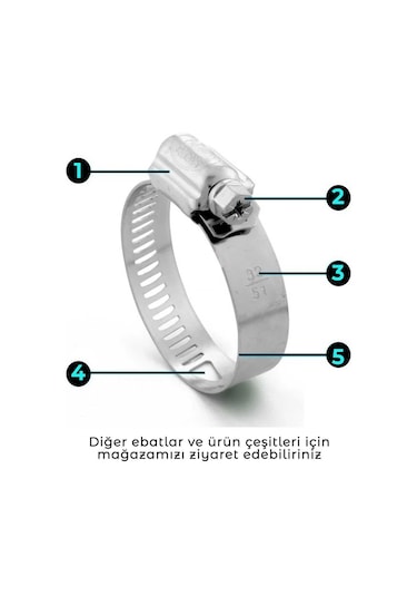 Ayarlı Metal Hortum Kelepçesi Vidalı 20-30 mm 30 Adet