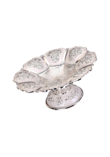 1/2 Harika Pasta Standı Tabanlı Servis Kabartma Kalıbı Gümüş 18 Cm 1 Set Diğer