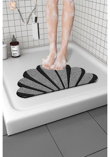 Deniz Kabuk Banyo Paspas Kaymaz Paspas Su Emici Islak Zemin Duş Paspası Kivircik Paspas 40x60 Cm Gri