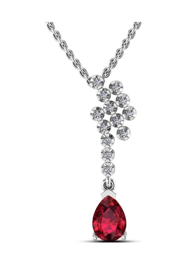 0.60 Karat Pırlantalı Yakut Kolye