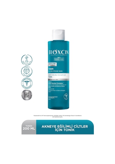 Bioxcin Acnium Yağlı ve Karma Cilt Salisilik Asit Tonik 200 Ml - Sebum Dengeleyici Niacinamide Glikolik Asit