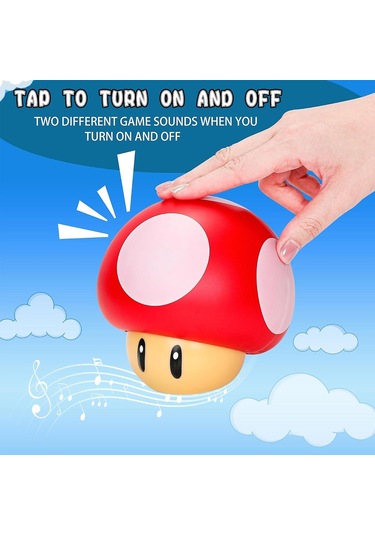 Sesli Oyun Mantar Lambası, Süper Oyun Lambası Figürlü 3d Gece Lambası, Çocuklar İçin Masa Lambası, Doğum Günü Hediyesi Diğer