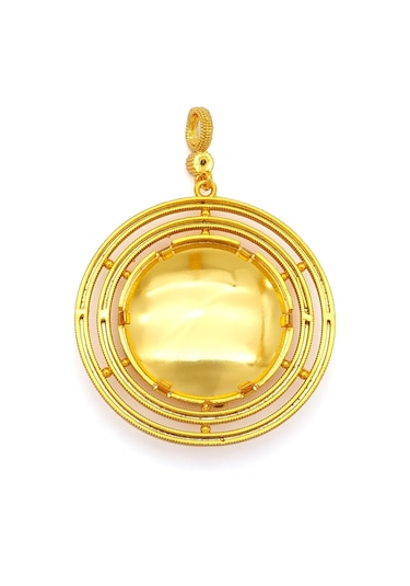 Altın Kaplama İmitasyon Ajda Desenli Tuğralı Büyük Boy Kolye Ucu Tgr-729 Altın