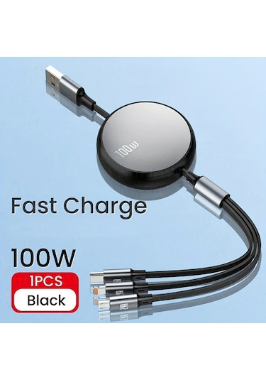 Brightnova 3 İn 1 Data Kablosu 100w 1 2m 3a 6a Usb Hizli Sarj Black 47 24inch 3 94ft İphone Uyumlu 13 14 12 11 Pro X Max Huawei İcin Hizli Sarj Cihazi