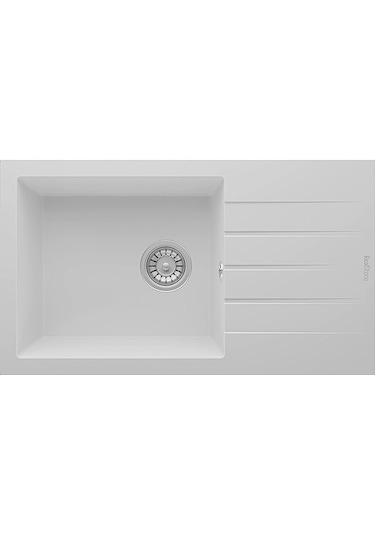 Real Stone Real Stone P010 Assos 76 XL Beyaz Granit Mutfak Eviyesi 76 x 43.5 CM