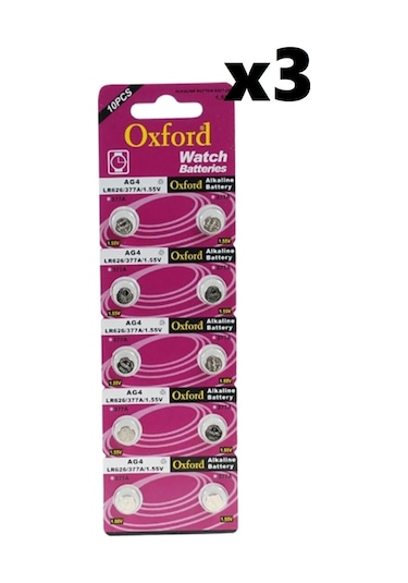 Oxford AG4 LR626 Düğme Pil 10 x 3'lü