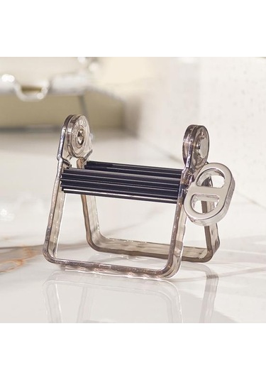 Siyah Sıkacağı Banyo Diş Macunu Dönebilen Saplı Haddeleme Diş Macunu Koltuk Tutucu Standı Organizatör Tezgah Tüpü Siyah