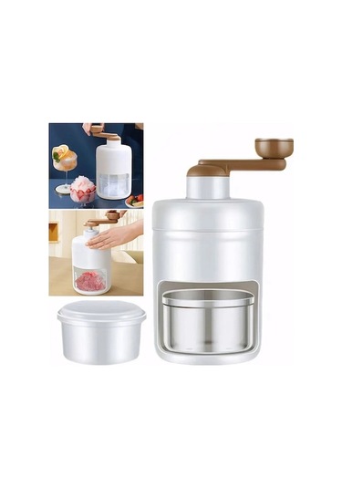 Ulzyvf 500ml Elle Çalıştırılan Buz Tıraş Makinesi Çok Beyaz Beyaz