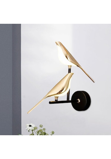 Suntek Aplik Duvar Lambası Başucu İki-kuş-sıcak-ışık Siyah