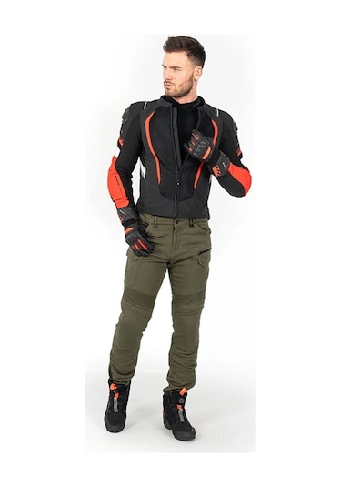 Shima Mesh Pro 2.0 Korumalı Motosiklet Montu Siyah Beyaz Kırmızı