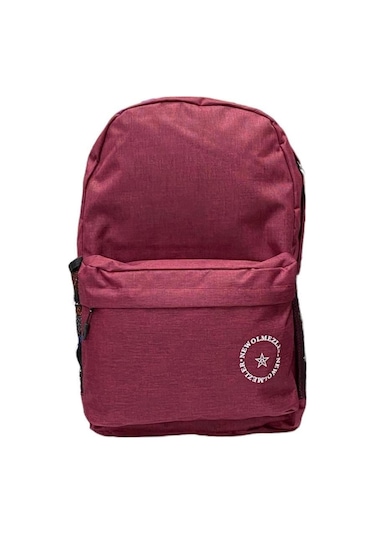 Su Geçirmez Kumaş Ortaokul Lise Unisex Okul Sırt Ve Seyahat Çantası - Bordo