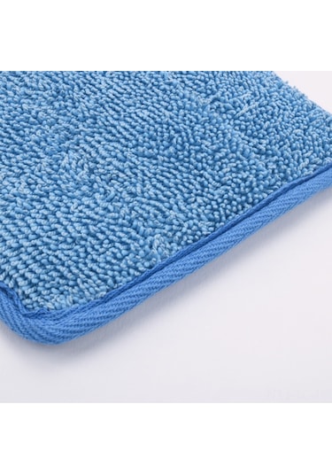 Skycity Mikrofiber Zemin Temizlik Mop Başlığı Değişimi - Mavi, 4 Adet, Bağcıklı Kısa Mop Bezi 30x15cm