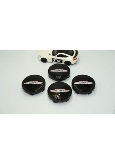 Mini John Cooper Works Logo Siyah Jant Göbeği Kapak Seti