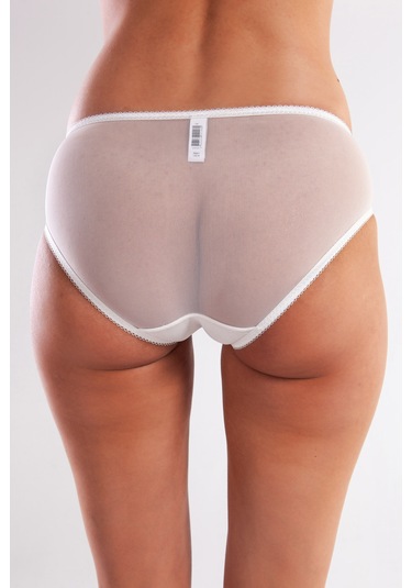 Golshan Gaspara Mini Slip, Kadın Güpürlü Tüllü Ekru Normal Kesim Külot Çok Renkli