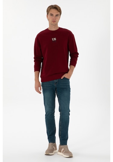 U.S. Polo Assn. Erkek Comfort Fit Bisiklet Yaka Bordo Basic Sweatshirt 50313760-VR014 U.S. Polo Assn. Erkek Comfort Fit Bisiklet Yaka Bordo Basic Sweatshirt 50313760-VR014