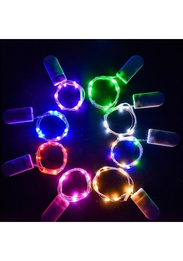 Sarı 2 Adet Peri Işık Yeni Yıl Led Noel Işık Su Geçirmez Bakır Tel Dize Işık Düğün Çelenk Parti İçin 1m 2m 3m 5m Perde Işık 1m Sarı