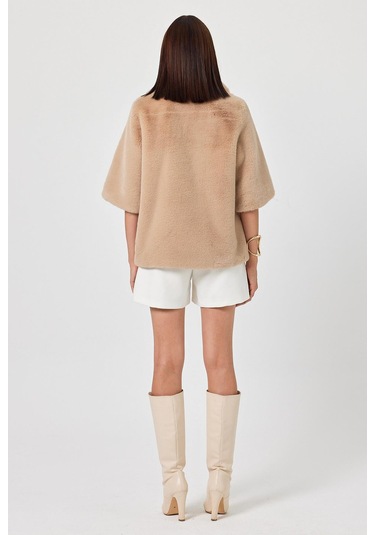 Cecilia Camel Kadın Tüylü Mont 001