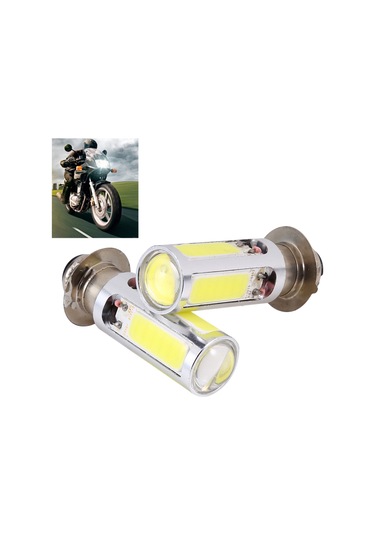Kosona Motosiklet Farı H6m Px15d P15d25-1 5 Cob Led Beyaz Işık Fokus Lensli 2 Adet Enerji Tasarruflu