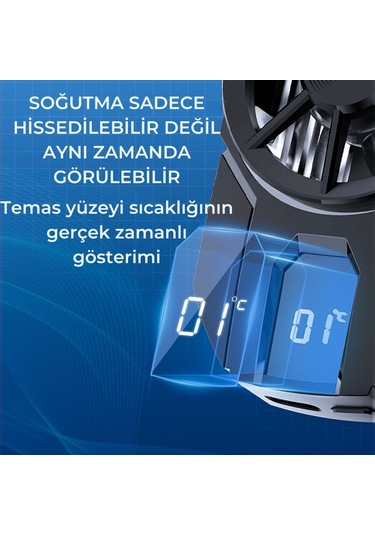 Polham Tüm Telefonlara Uyumlu 7000rpm Buz Tipi Soğutucu Buz Mavisi Led Işık Oyuncular İçin Özel Tasarım