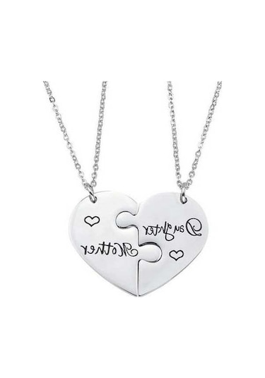 Fastbuy Şık Anne Kızı Kolye - Kolay Takılır, Deforme Olmaz - 2 Renk Seçenek Çok Renkli