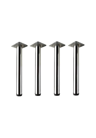 Metal, 71 Cm Krom Kaplama Bingolu Masa Ayağı 4 Adet