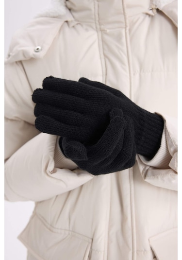 Defacto Kadın Triko Eldiven U9066AZ24WNBK23 Siyah