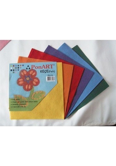 Ponart Felt Keçe 25x25 Cm 6 Renk Pembe, Bordo, A.mavi, K.mavi,