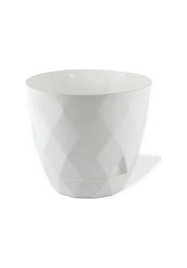 Omnipazar Krs-456 Yakamoz Tabaklı Plastik Saksı Takımı 15 Litre No 6 Beyaz