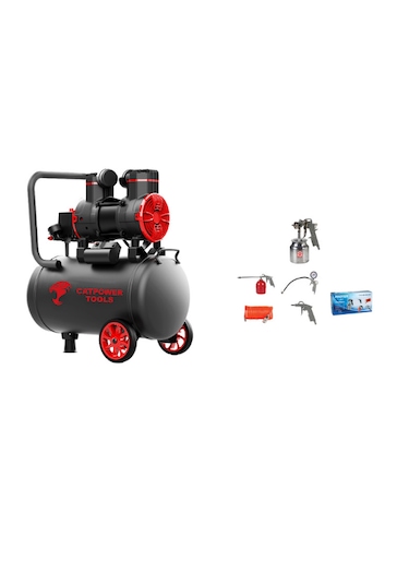 Catpower 1162 2 HP 50 L Sessiz Yağsız Kompresör + Proter Hava Kompresörü Set