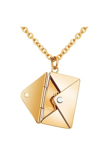 Chavin Gold Çelik Mıknatıslı Zarf Mektup Bayan Kolye er95sr Altın
