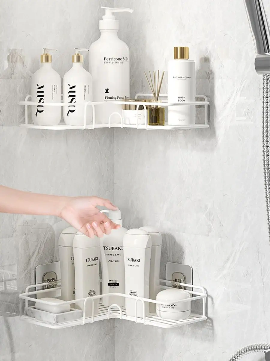 Okra Banyo Köşe Askılı Duvar Rafı 157425672 Beyaz