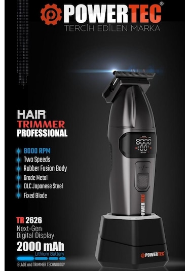 Powertec Tr-2626 Profesyonel Sakal Ense Tıraş & Çizim Makinesi 1 Saat