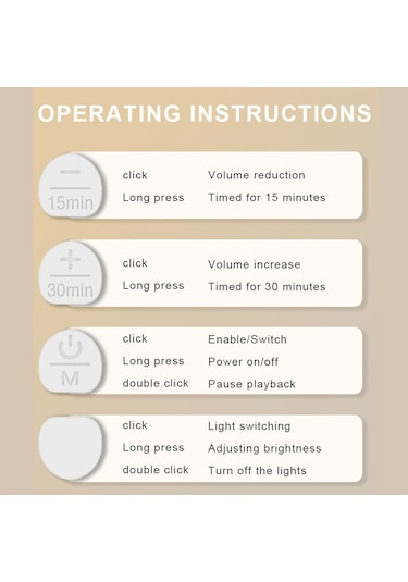 Leezsing Beyaz Gürültü Makinesi Renkli Gece Lambası Bebek Uyandırma Emzirme Emzik Monokrom/renkli/renkli/hafif Dokunmati Diğer